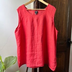 Eileen Fisher Irish Linen Tank, Pink/Coral